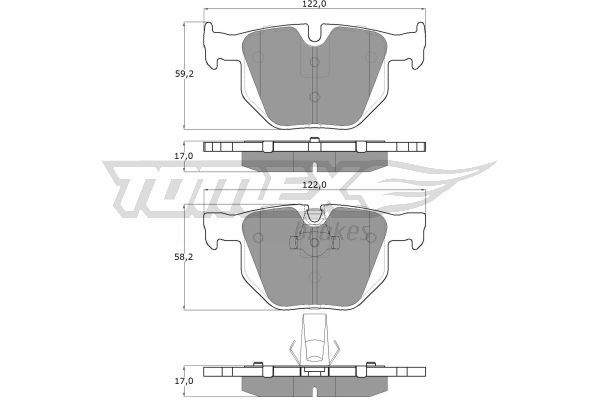 TOMEX BRAKES Piduriklotsi komplekt,ketaspidur TX 14-81